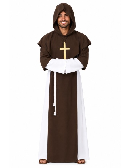Fato de Monge Medieval Tamanho L | Disfarces para Adultos O Rei do Carnaval